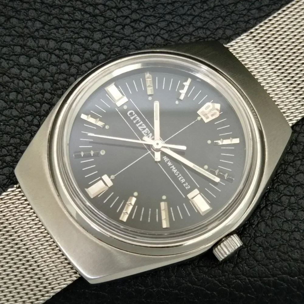 Vintage 1988 Citizen Manual Wound Mens Silver Watch & Silver accents